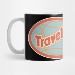 Retro Traveder Badge - Vintage backpacker Sticker - Classic Travel Illustration Mug